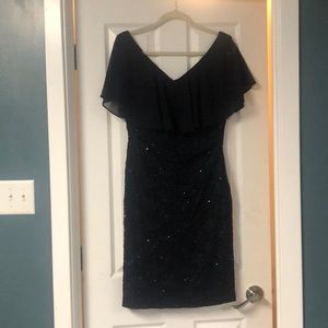 Connected Apparel sheer overlay sequined dress